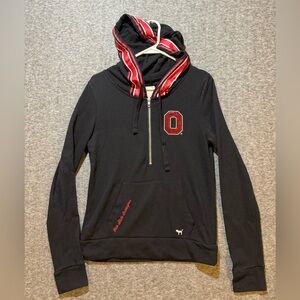 Pink Victorias Secret Ohio State Pullover Hoodie Womens S black red bling sequin